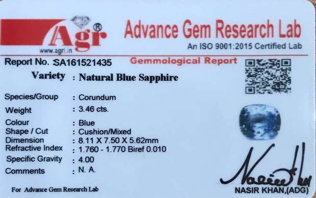 Blue Sapphire - 3.45 Carat