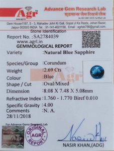 Blue Sapphire - 2.69 Carat