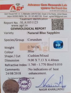Blue Sapphire - 2.74 Carat