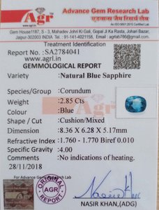 Blue Sapphire - 2.85 Carat