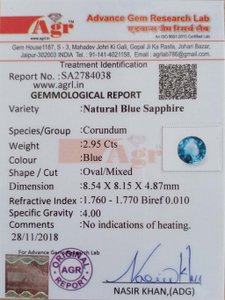 Blue Sapphire - 2.95 Carat