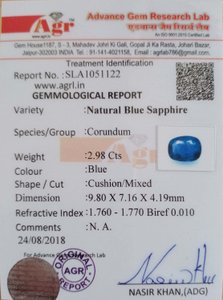 Blue Sapphire - 2.98 Carat