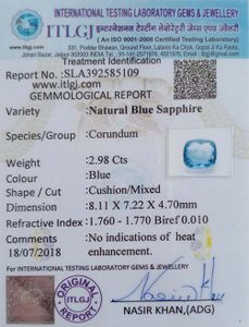 Blue Sapphire - 2.98 Carat