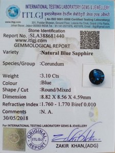 Blue Sapphire - 3.10 Carat