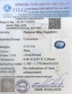 Blue Sapphire - 3.54 Carat