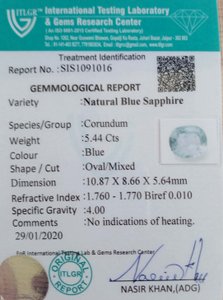 Blue Sapphire - 5.44 Carat