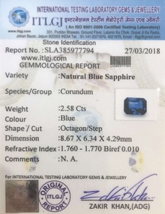 Blue Sapphire - 2.58 Carat