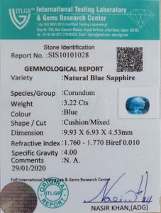 Blue Sapphire - 3.22 Carat