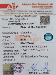 Blue Sapphire - 3.54 Carat