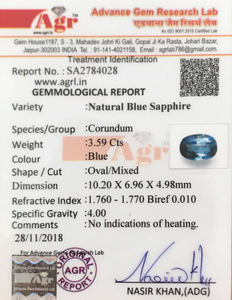 Blue Sapphire - 3.59 Carat