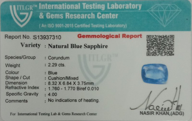 Blue Sapphire - 2.29 Carat