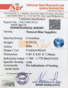 Blue Sapphire - 6.24 Carat