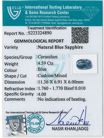 Blue Sapphire - 4.59 Carat
