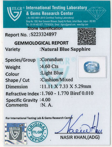 Blue Sapphire - 4.6 Carat