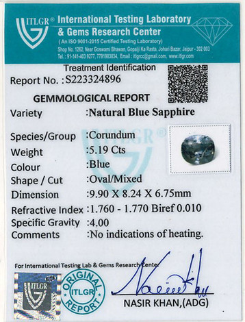Blue Sapphire - 5.19 Carat