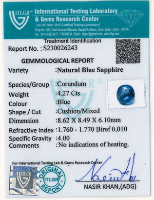 Blue Sapphire - 4.27 Carat