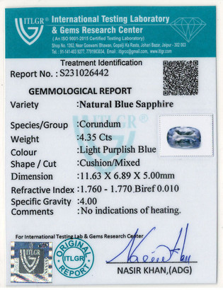 Blue Sapphire - 4.35 Carat