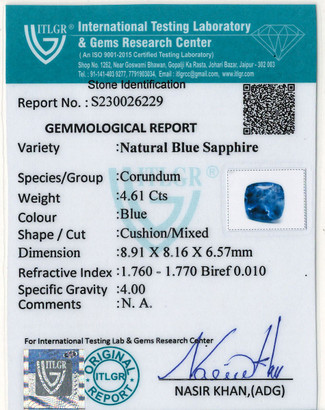 Blue Sapphire - 4.61 Carat