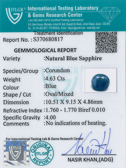 Blue Sapphire - 4.63 Carat