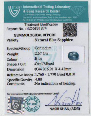 Blue Sapphire - 2.67 Carat