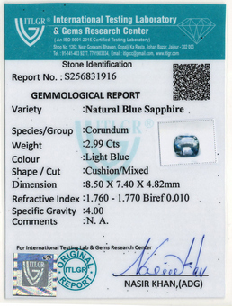 Blue Sapphire - 2.99 Carat