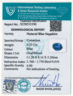 Blue Sapphire - 4.25 Carat