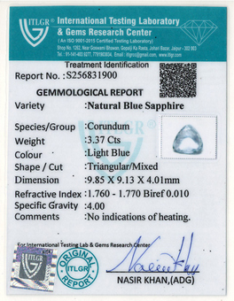 Blue Sapphire - 3.37 Carat