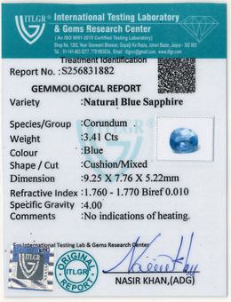 Blue Sapphire - 3.41 Carat