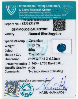 Blue Sapphire - 4.13 Carat