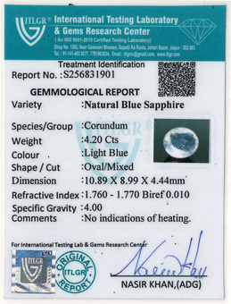 Blue Sapphire - 4.2 Carat