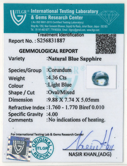 Blue Sapphire - 4.36 Carat