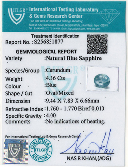 Blue Sapphire - 4.36 Carat