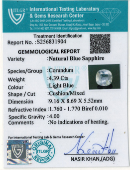 Blue Sapphire - 4.39 Carat