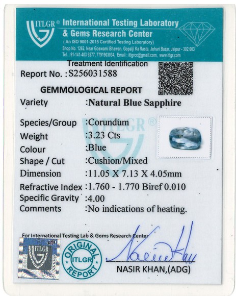 Blue Sapphire - 3.23 Carat