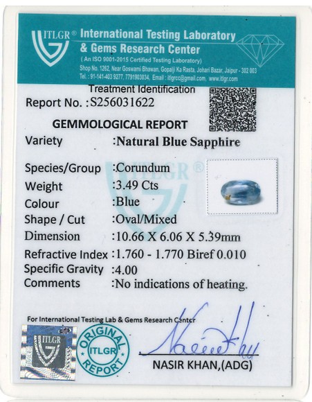 Blue Sapphire - 3.49 Carat