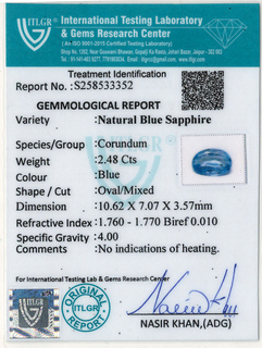 Blue Sapphire - 2.48 Carat