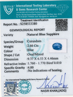 Blue Sapphire - 2.66 Carat