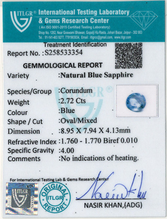 Blue Sapphire - 2.72 Carat