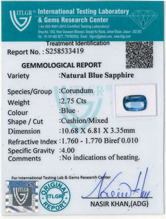 Blue Sapphire - 2.75 Carat