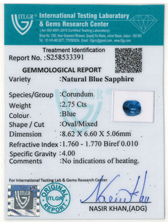 Blue Sapphire - 2.75 Carat