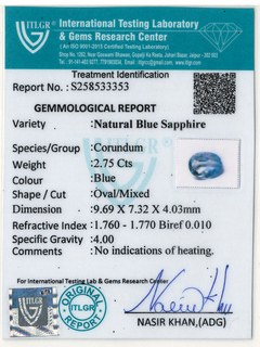 Blue Sapphire - 2.75 Carat