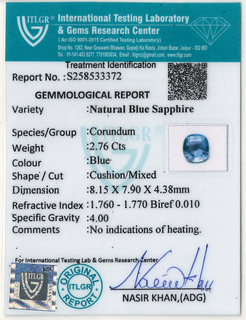 Blue Sapphire - 2.76 Carat