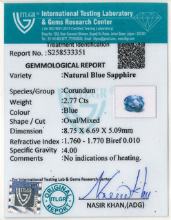 Blue Sapphire - 2.77 Carat