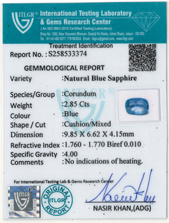 Blue Sapphire - 2.85 Carat