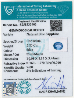 Blue Sapphire - 2.85 Carat