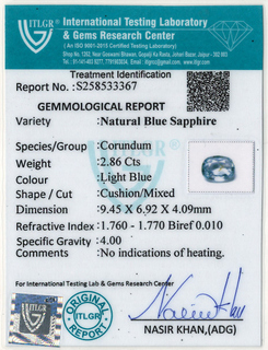 Blue Sapphire - 2.86 Carat