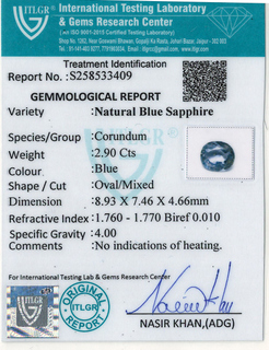 Blue Sapphire - 2.90 Carat