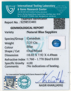 Blue Sapphire - 3.35 Carat
