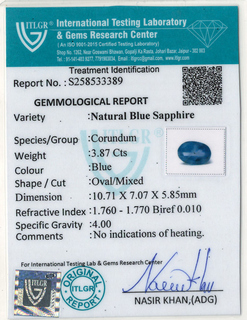 Blue Sapphire - 3.87 Carat