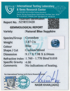 Blue Sapphire - 3.87 Carat